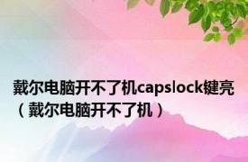 戴尔电脑开不了机capslock键亮（戴尔电脑开不了机）