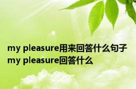 my pleasure用来回答什么句子 my pleasure回答什么