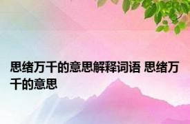 思绪万千的意思解释词语 思绪万千的意思 