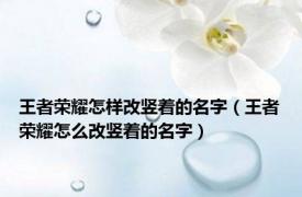 王者荣耀怎样改竖着的名字（王者荣耀怎么改竖着的名字）