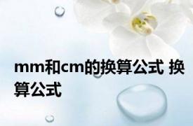 mm和cm的换算公式 换算公式 