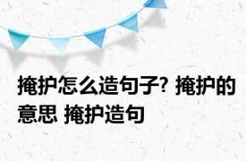 掩护怎么造句子? 掩护的意思 掩护造句