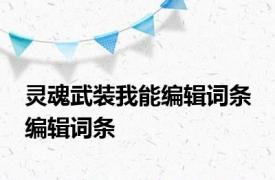 灵魂武装我能编辑词条 编辑词条 