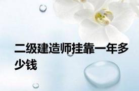 二级建造师挂靠一年多少钱