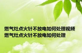 燃气灶点火针不放电如何处理视频 燃气灶点火针不放电如何处理