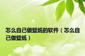 怎么自己做壁纸的软件（怎么自己做壁纸）