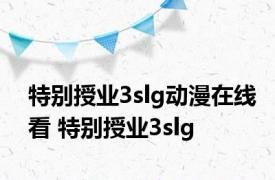 特别授业3slg动漫在线看 特别授业3slg 