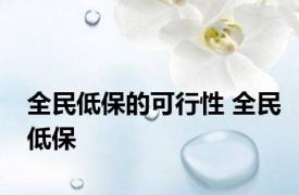 全民低保的可行性 全民低保 