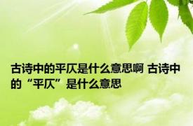 古诗中的平仄是什么意思啊 古诗中的“平仄”是什么意思