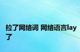 拉了网络词 网络语言lay了 