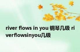 river flows in you 钢琴几级 riverflowsinyou几级 