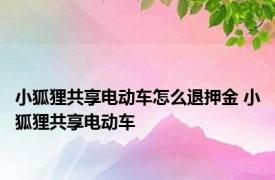 小狐狸共享电动车怎么退押金 小狐狸共享电动车 