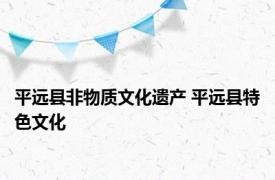 平远县非物质文化遗产 平远县特色文化