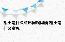 相王是什么意思网络用语 相王是什么意思