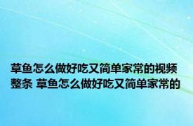 草鱼怎么做好吃又简单家常的视频整条 草鱼怎么做好吃又简单家常的