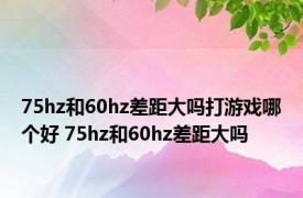 75hz和60hz差距大吗打游戏哪个好 75hz和60hz差距大吗 