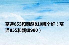 高通855和麒麟810哪个好（高通855和麒麟980）