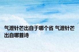 气泄针芒出自于哪个省 气泄针芒出自哪首诗