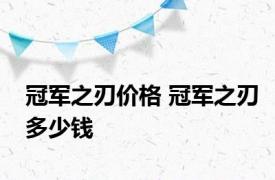 冠军之刃价格 冠军之刃多少钱 