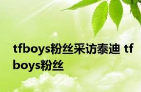 tfboys粉丝采访泰迪 tfboys粉丝 