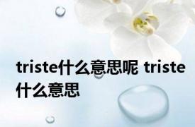 triste什么意思呢 triste什么意思 