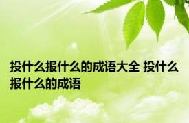 投什么报什么的成语大全 投什么报什么的成语