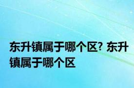 东升镇属于哪个区? 东升镇属于哪个区