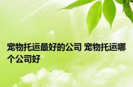 宠物托运最好的公司 宠物托运哪个公司好 