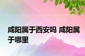 咸阳属于西安吗 咸阳属于哪里