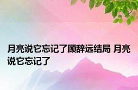 月亮说它忘记了顾辞远结局 月亮说它忘记了 