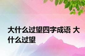 大什么过望四字成语 大什么过望