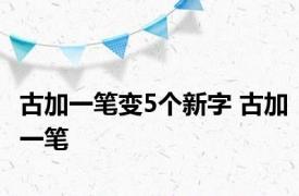 古加一笔变5个新字 古加一笔 