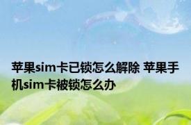 苹果sim卡已锁怎么解除 苹果手机sim卡被锁怎么办 