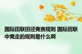 国际田联田径竞赛规则 国际田联中竞走的规则是什么啊