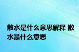 散水是什么意思解释 散水是什么意思