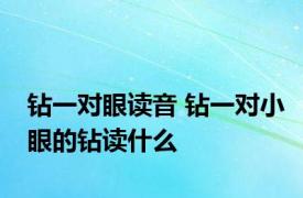 钻一对眼读音 钻一对小眼的钻读什么