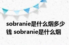 sobranie是什么烟多少钱 sobranie是什么烟