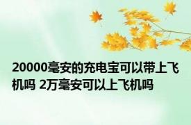 20000毫安的充电宝可以带上飞机吗 2万毫安可以上飞机吗