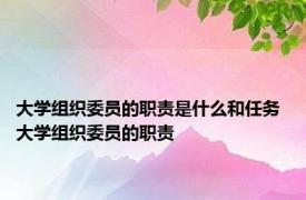 大学组织委员的职责是什么和任务 大学组织委员的职责 