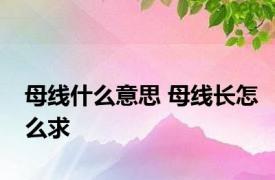 母线什么意思 母线长怎么求