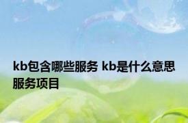 kb包含哪些服务 kb是什么意思服务项目 