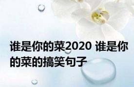 谁是你的菜2020 谁是你的菜的搞笑句子