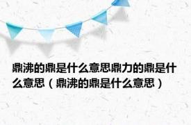 鼎沸的鼎是什么意思鼎力的鼎是什么意思（鼎沸的鼎是什么意思）