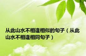 从此山水不相逢相似的句子（从此山水不相逢相同句子）