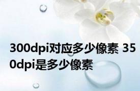 300dpi对应多少像素 350dpi是多少像素