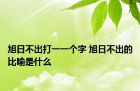 旭日不出打一一个字 旭日不出的比喻是什么