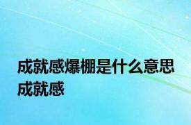 成就感爆棚是什么意思 成就感 