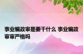 事业编政审是要干什么 事业编政审审严格吗