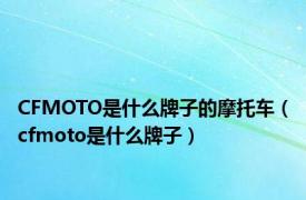 CFMOTO是什么牌子的摩托车（cfmoto是什么牌子）