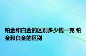 铂金和白金的区别多少钱一克 铂金和白金的区别 